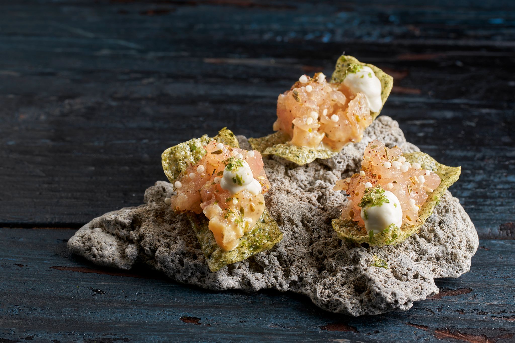 Tasty-Bites Seaweed & Nori met tonijntartaar en Rice Crispies Wasabi